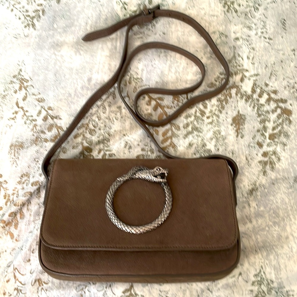 Saint Laurent suede taupe cross body 2016 collection